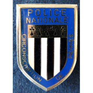 POLICE : insigne métallique de la Circonscription de Rennes de fabrication Drago Paris
