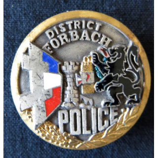 POLICE : insigne métallique de la Police nationale district de Forbach de fabrication Drago Paris matriculé