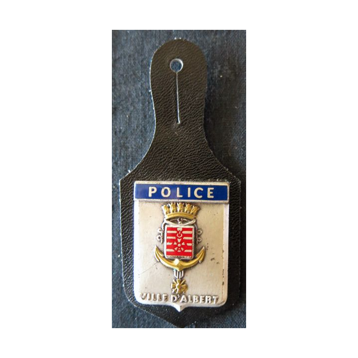 POLICE : insigne métallique de la police nationale de Ville d'Albert de fabrication Drago Paris