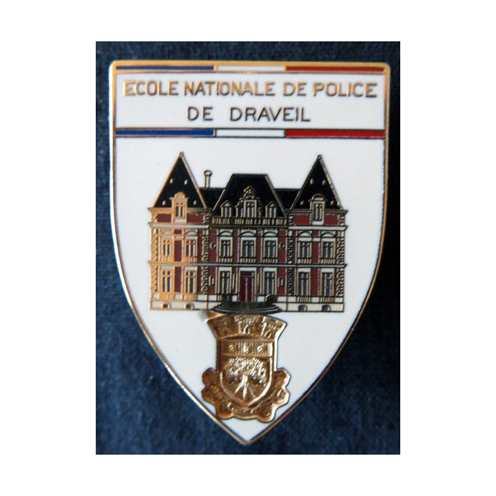 POLICE : insigne métallique de l'école nationale de police de Draveil de fabrication Ballard pour A.P.C.B.