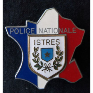 POLICE : insigne métallique de la police nationale de Istres de fabrication Arthus Bertrand Paris
