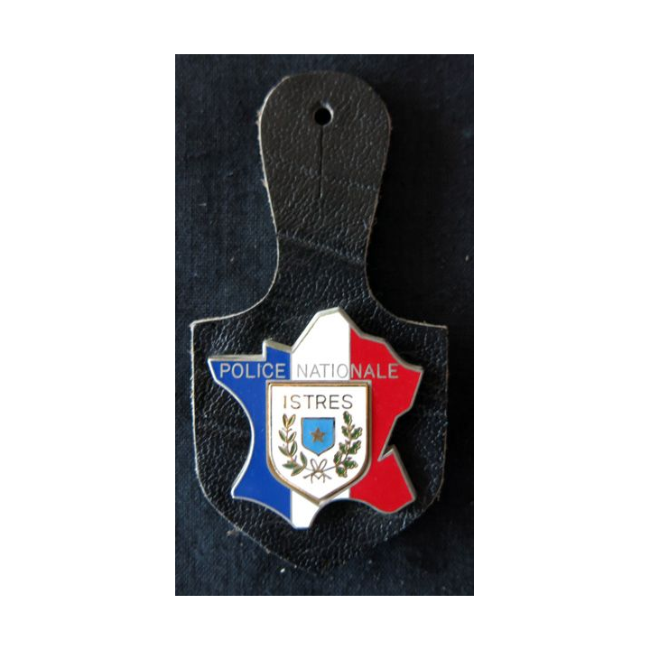 POLICE : insigne métallique de la police nationale de Istres de fabrication Arthus Bertrand Paris