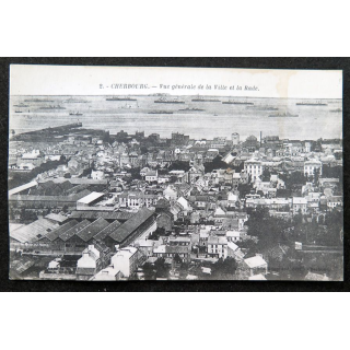 Carte postale 2 Cherbourg Vue générale de la ville et de la rade