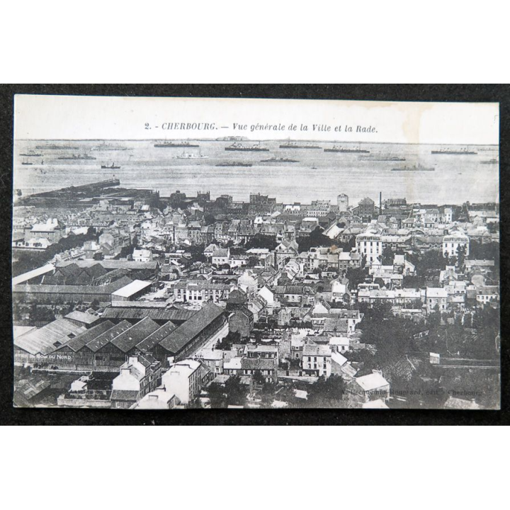 Carte postale 2 Cherbourg Vue générale de la ville et de la rade