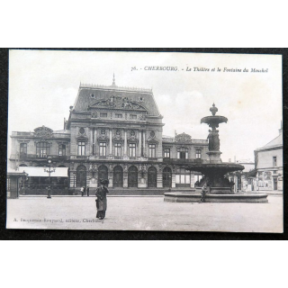 Carte postale 76 Cherbourg Le Théâtre et la Fontaine du Mouchel
