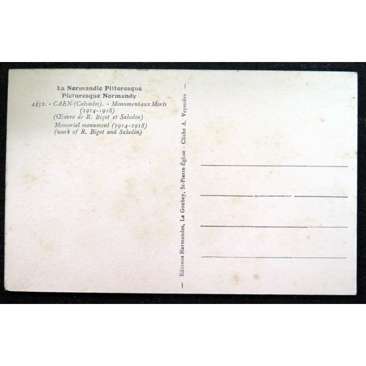 Carte postale 4452 Caen Monument aux Morts 1914-1918
