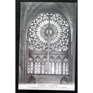 Carte postale Troyes La Cathédrale La Grande Rosace du Portail Nord (10 m de diamètre)
