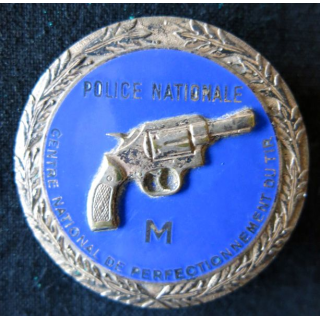 POLICE : insigne métallique brevet moniteur du centre national de pefectionnement du tir de la police nationale de Paris Drago