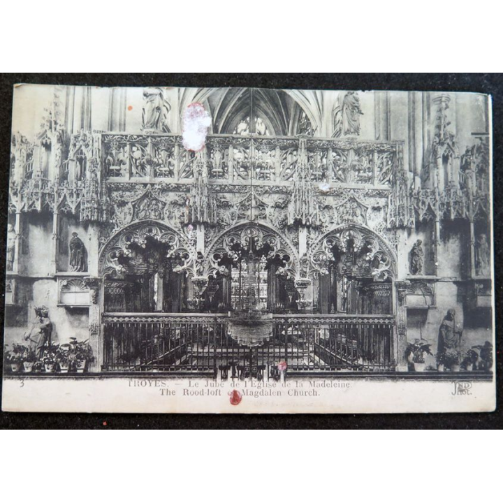 Carte postale 3 Troyes Le Jubé de l'Eglise de la Madeleine