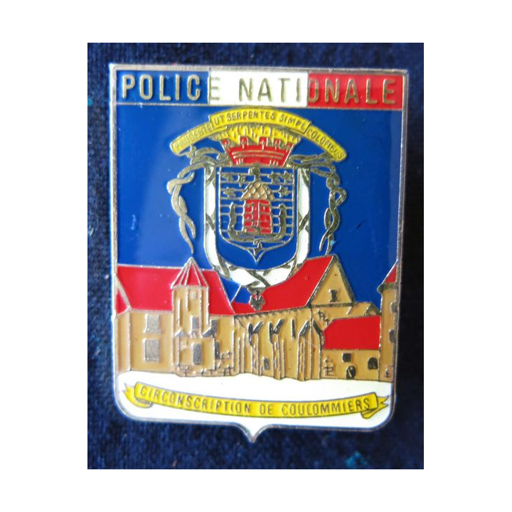 POLICE : insigne métallique de la Police nationale, circonscription de Coulommiers
