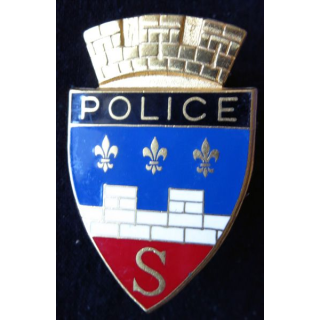 POLICE : insigne métallique de la Police nationale de la ville de Saumur de  fabrication Fraisse (F.D)
