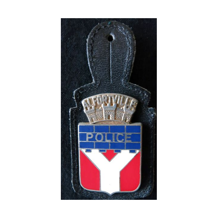 POLICE : insigne métallique de la Police nationale de la ville d'Alfortville de fabrication Drago Paris