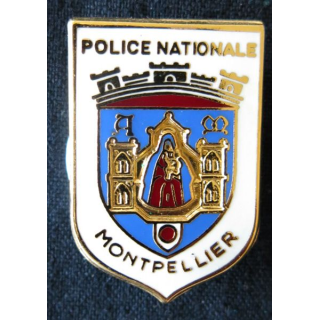 POLICE : insigne métallique de la Police nationale de la ville de Montpellier de fabrication Drago Noisiel