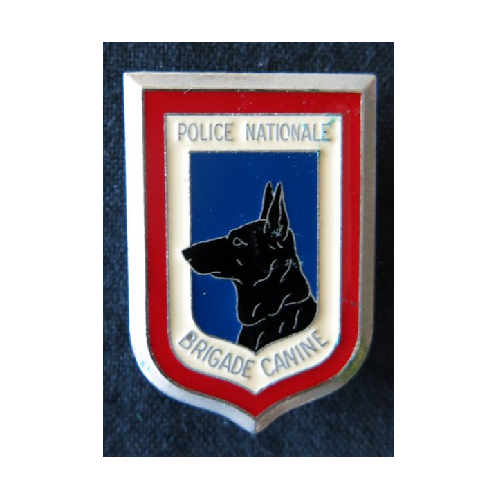 POLICE : insigne métallique de la brigade canine de la Police nationale de fabrication Arcapea