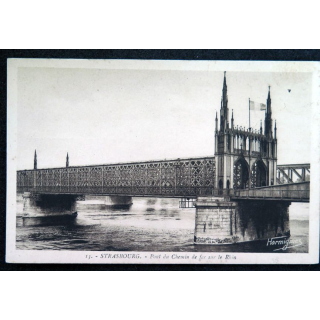 Carte postale 13 Strasbourg Pont des Chemin de fer sur le Rhin