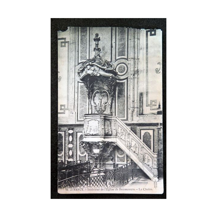 Carte postale 78 Nancy Intérieur de l'Eglise de Bonsecours - La Chaire