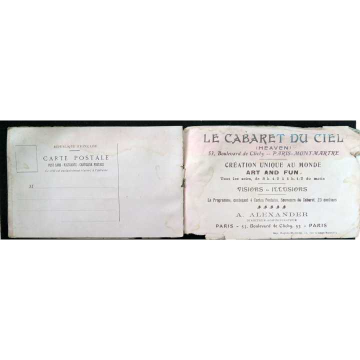 Pochette de 2 Cartes postales sur Montmartre Le Ciel illusions visions