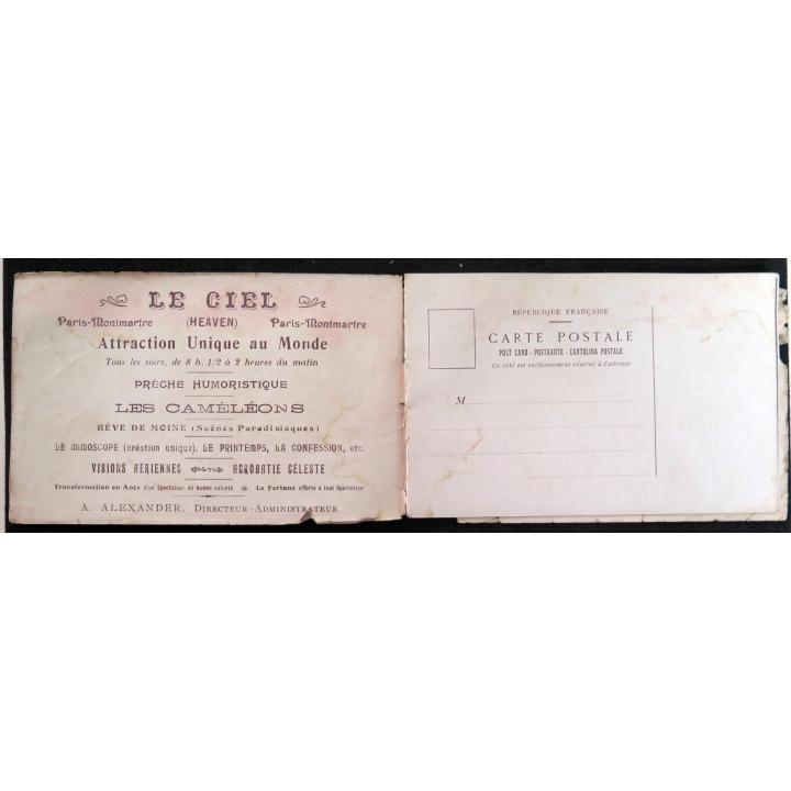 Pochette de 2 Cartes postales sur Montmartre Le Ciel illusions visions