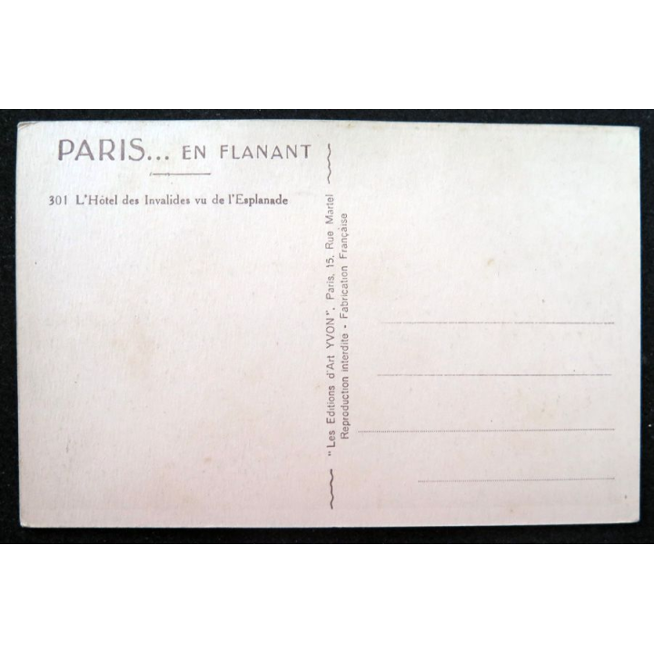 Carte postale 301 Paris l'Hôtel des Invalides vu de l'Esplanade