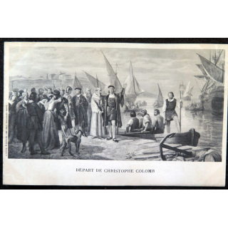 Carte postale Départ de Christophe Colomb
