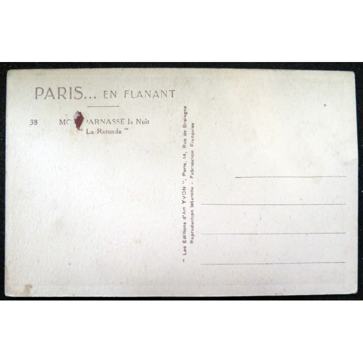 Carte postale 38 Paris Montparnasse la nuit  La Rotonde