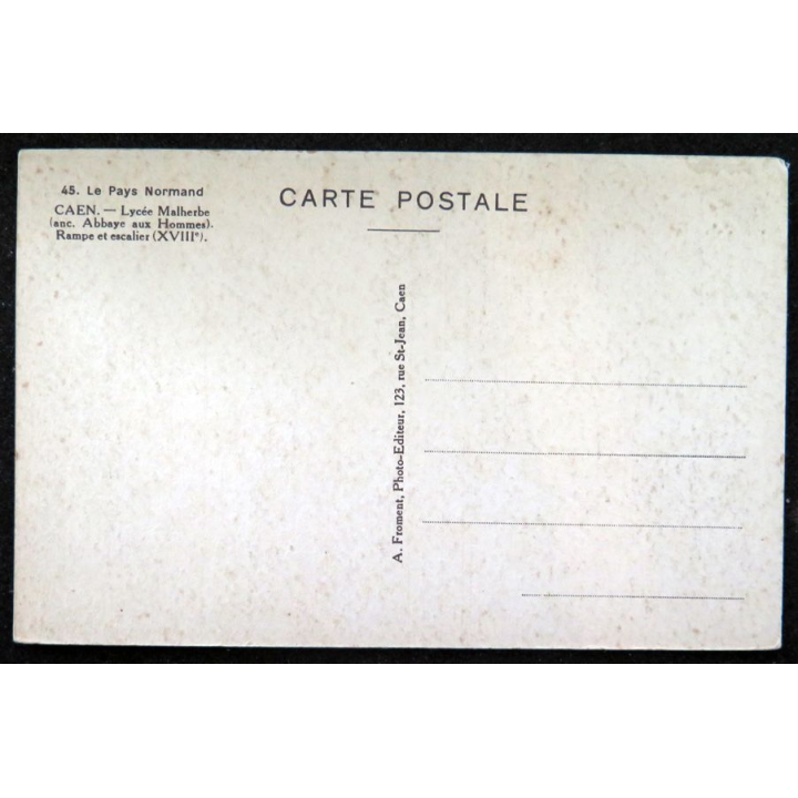 Carte postale 45 Caen Lycée Malherbe Rampe et escalier