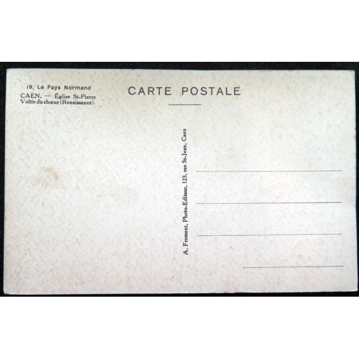 Carte postale 19 Caen Eglise Saint-Pierre Voûte du Choeur