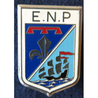 POLICE : insigne métallique de l'Ecole nationale de Police de Fos sur Mer type 1 de fabrication Delsart
