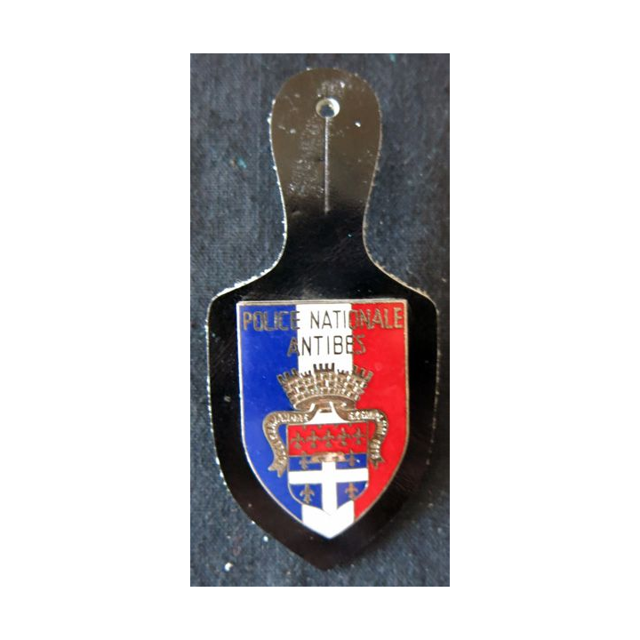 POLICE : insigne métallique en émail de la Police nationale d'Antibes de fabrication Andor non marqué