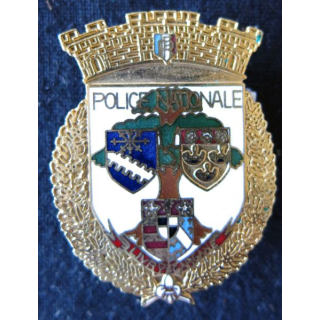 POLICE : insigne métallique en émail de la Police nationale de Livry Gargan de fabrication JPG