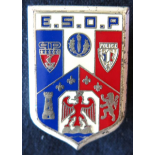 POLICE : insigne métallique de l'Ecole supérieure des officiers de paix de Nice de fabrication Delsart Sens