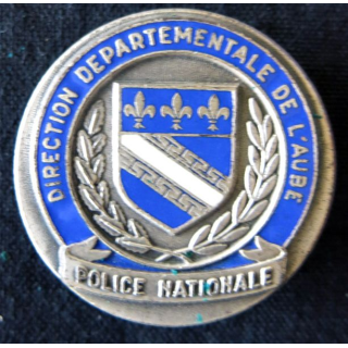 POLICE : insigne métallique en émail de la Direction Départementale de l’ Aube de la police Nationale F.I.A Lyon