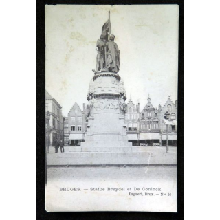 Carte postale 16 Bruges Statue Breydel et de Coninck