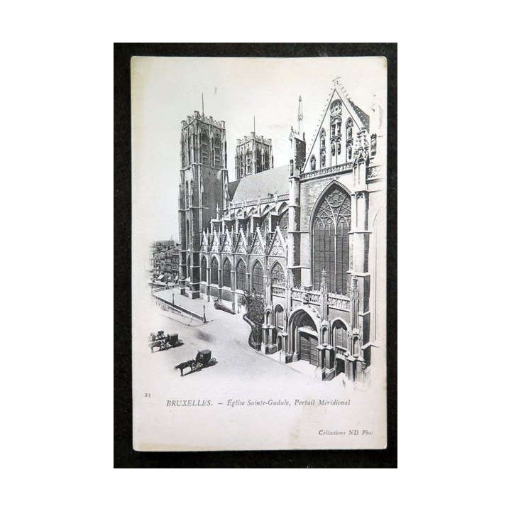 Carte postale 30 Bruxelles Eglise Sainte-Gudule, Portail Méridional