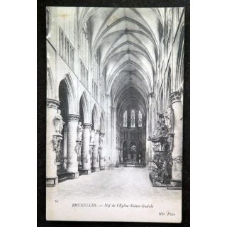 Carte postale 56 Bruxelles Nef de l'Eglise Sainte-Gudule