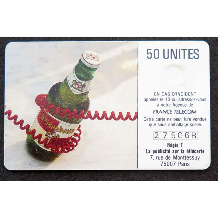 Carte téléphonique télécarte 50 unités Kronenbourg