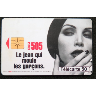 Carte téléphonique télécarte 50 unités Levis 505 le Jean qui moule les garçons