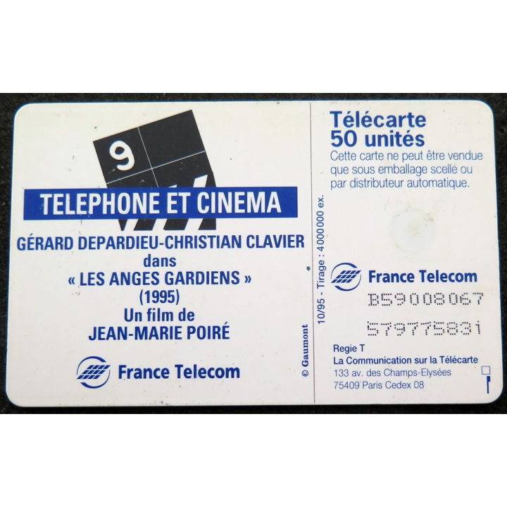 Carte téléphonique télécarte 50 unités Gérard Depardieu et Christian Clavier