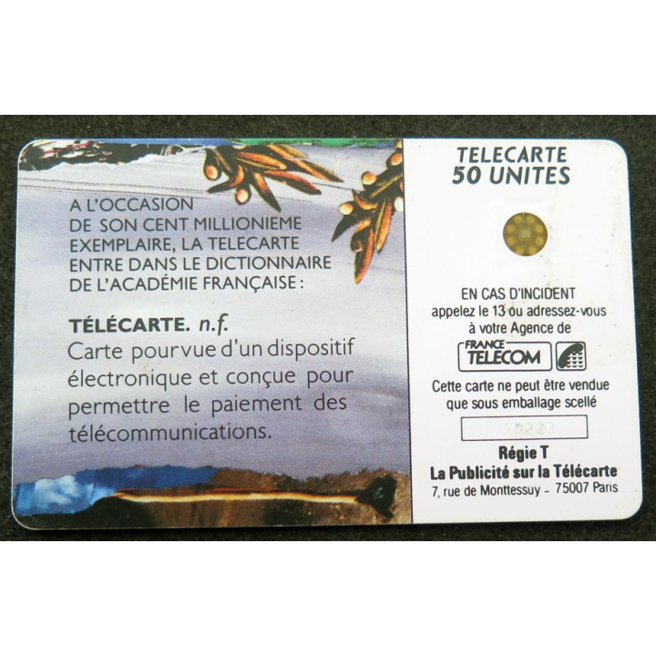 Carte téléphonique télécarte 50 unités Télécarte entre dans le dictionnaire