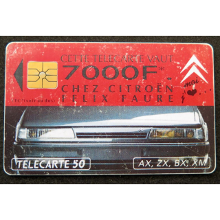 Carte téléphonique télécarte 50 unités Cette télécarte vaut 7000 F chez Citroën Félix Faure
