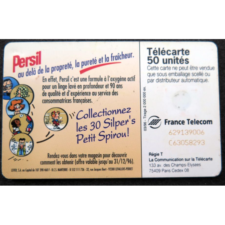 Carte téléphonique télécarte 50 unités Persil
