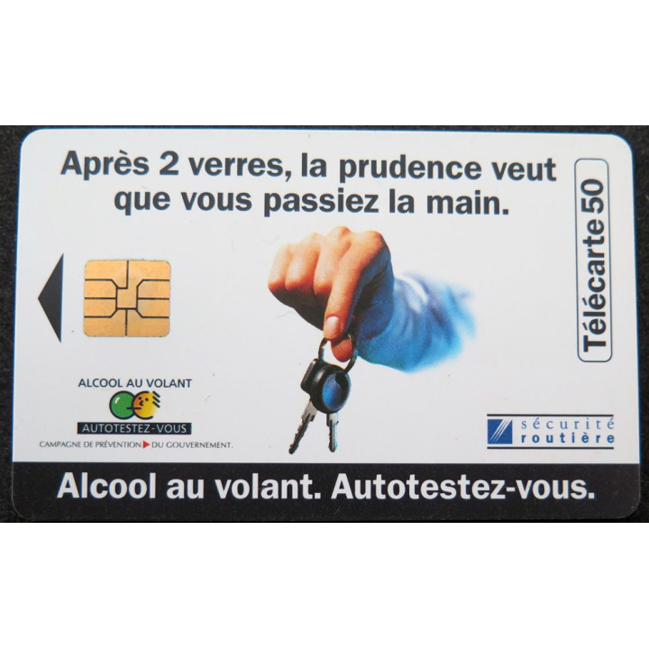 Carte téléphonique télécarte 50 unités Alcool au volant auto testez vous