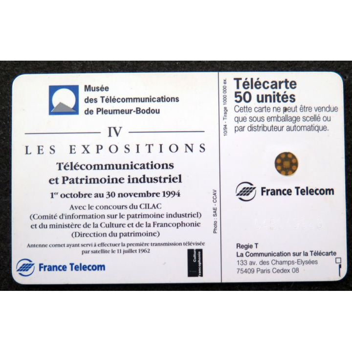Carte téléphonique télécarte 50 unités Télécommunications et Patrimoine industriel