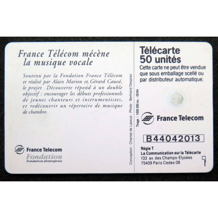 Carte téléphonique télécarte 50 unités Concert Découverte Alain Marion Gérard Caussé