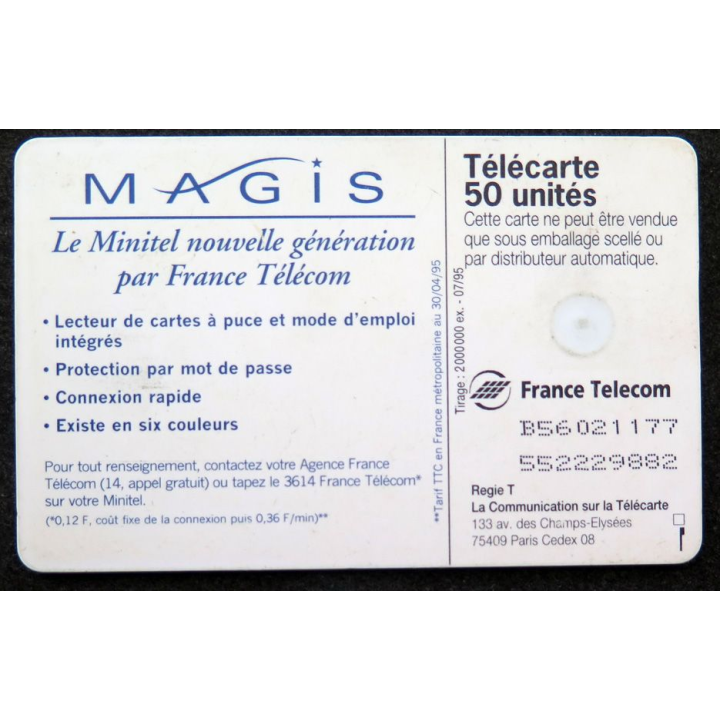 Carte téléphonique télécarte 50 unités Mais Le Minitel par France Télécom