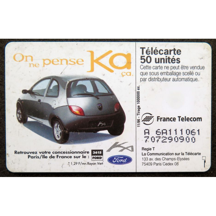 Carte téléphonique télécarte 50 unités On ne pense KA ça