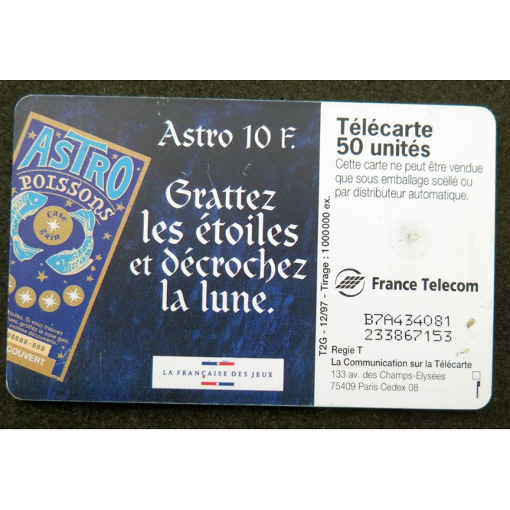 Carte téléphonique télécarte 50 unités Poissons