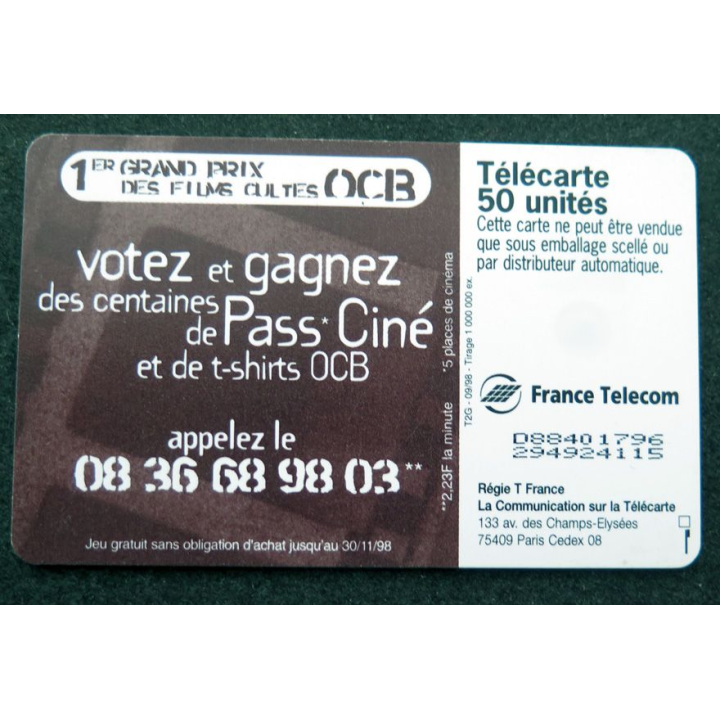 Carte téléphonique télécarte 50 unités OCB
