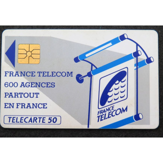 Carte téléphonique télécarte 50 unités France Telecom 600 Agences partout en France