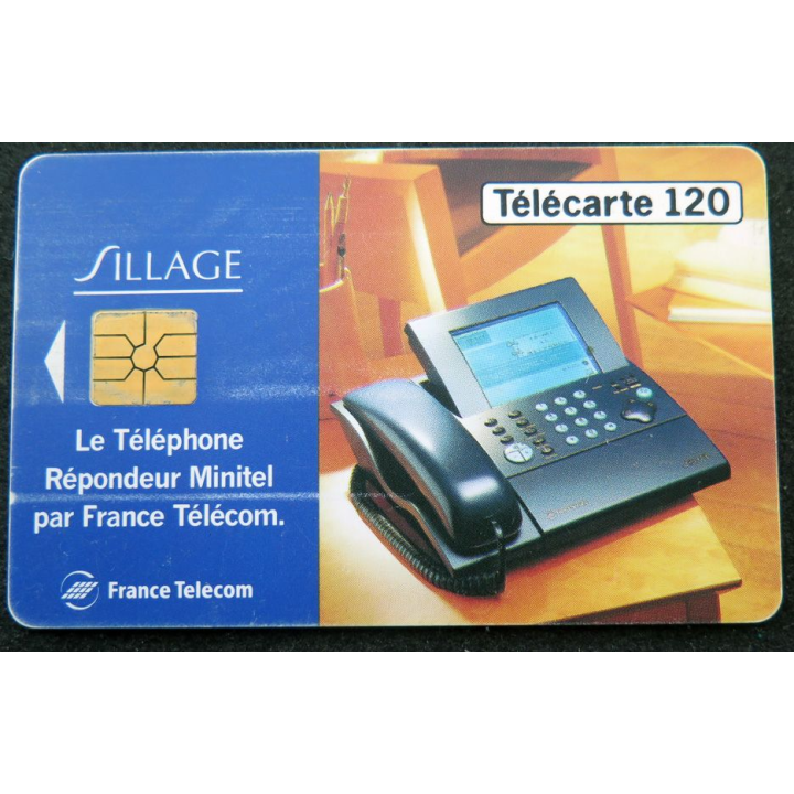 Carte téléphonique télécarte 120 unités Sillage Minitel